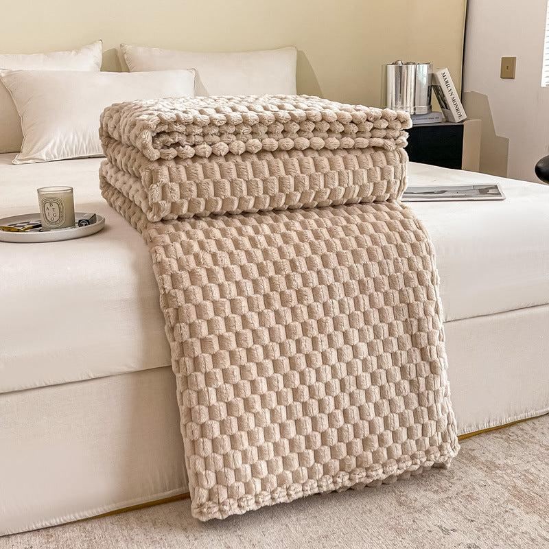 Luxurious Textured Plush Throw Blanket in Five Fresh Colours | Textured Plush in Fresh Shades | Throw Blankets