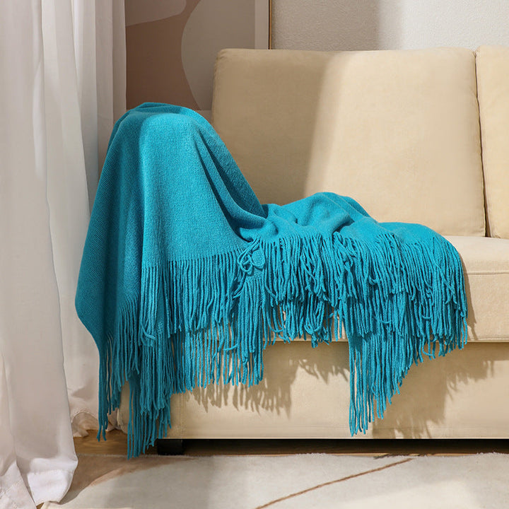 Premium Soft Wool Throw Blanket with Classic Fringed Edge | Warm Wool Throw with Fringe | Throw Blankets