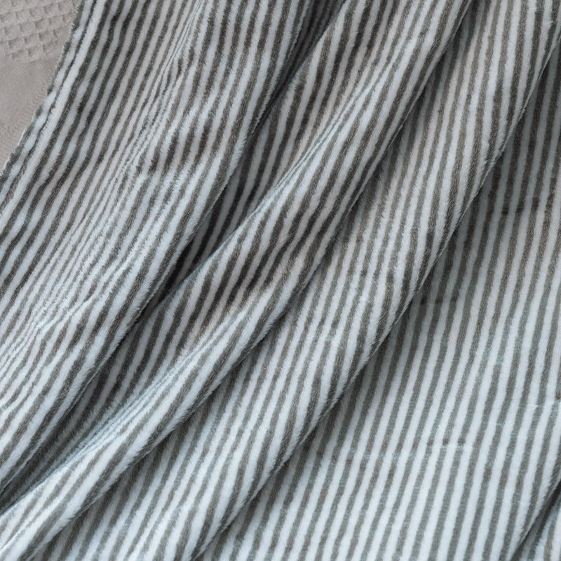 Soft Striped Cotton Throw Blanket in Grey 67 x 49 Inches | Striped Cotton Comfort in Grey | Cotton Blankets