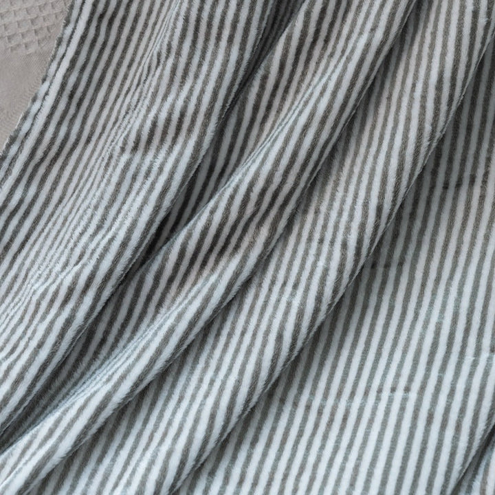 Soft Striped Cotton Throw Blanket in Grey 67 x 49 Inches | Striped Cotton Comfort in Grey | Cotton Blankets