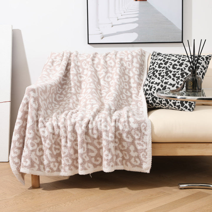 Leopard Print Plush Throw Blanket in Neutral Shades | Neutral Leopard Print Warmth | Throw Blankets