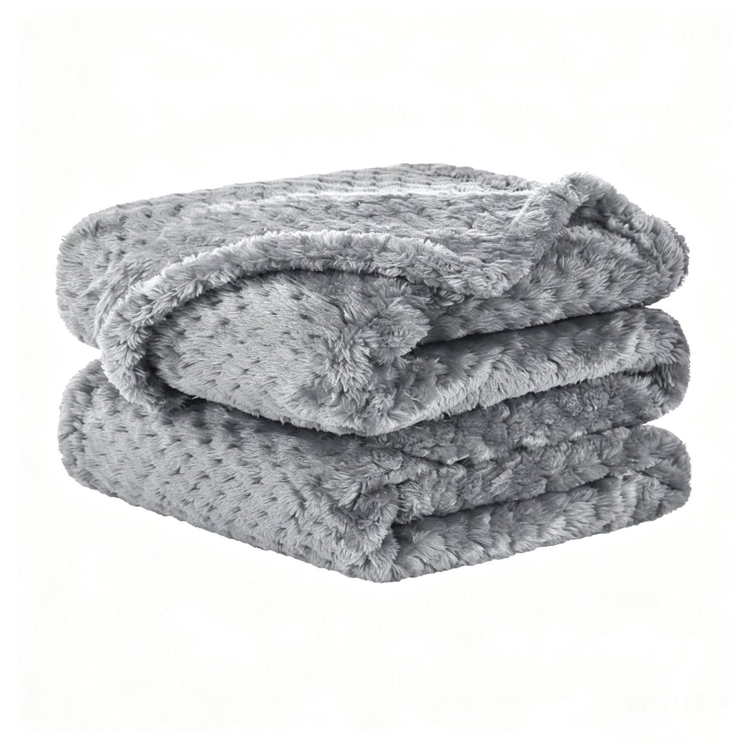 Ultra Soft Plush Throw Blanket in Grey and Blue for Movie Nights | Plush Softness for Movie Nights | Throw Blankets