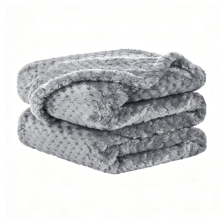 Ultra Soft Plush Throw Blanket in Grey and Blue for Movie Nights | Plush Softness for Movie Nights | Throw Blankets