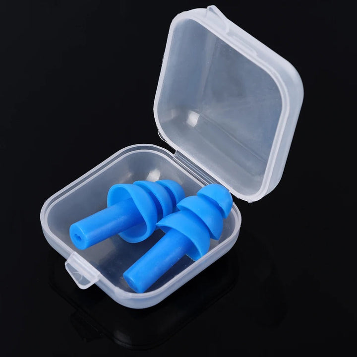 Reusable Silicone Swimming Earplugs with Storage Box for Pool, Sea and Shower | Watertight Comfort for Swimmers | Earplugs