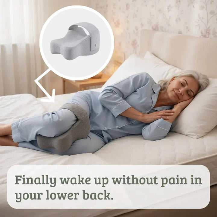 Memory Foam Knee Support Cushion with Adjustable Strap for Side Sleepers | Knee Cushion That Stays in Place | Bed Pillows