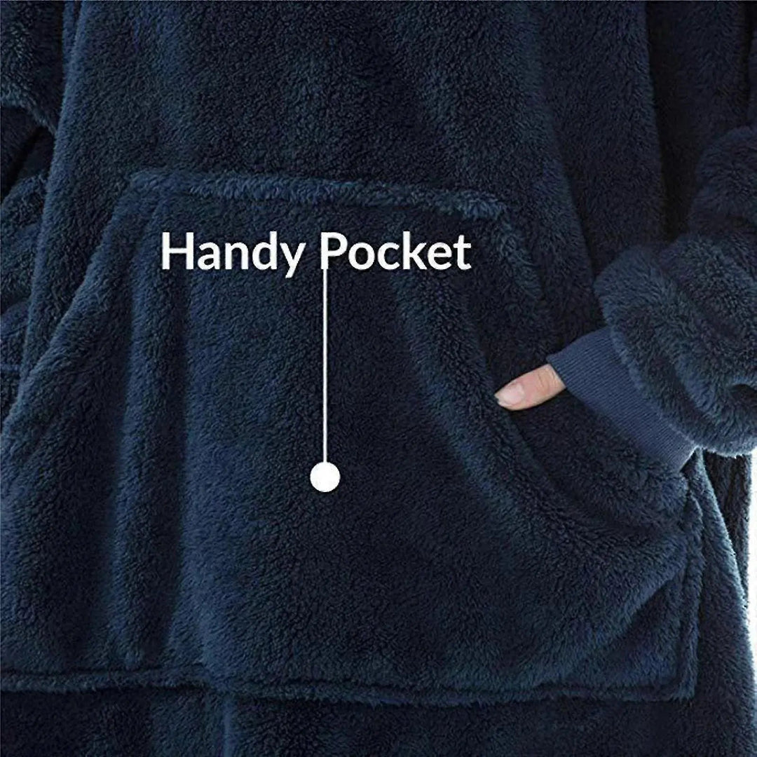 Oversized Double Fleece Hoodie Blanket in One Size | Wearable Blanket Comfort | Loungewear