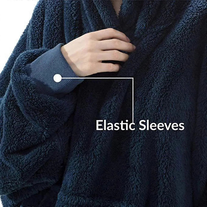 Oversized Double Fleece Hoodie Blanket in One Size | Wearable Blanket Comfort | Loungewear