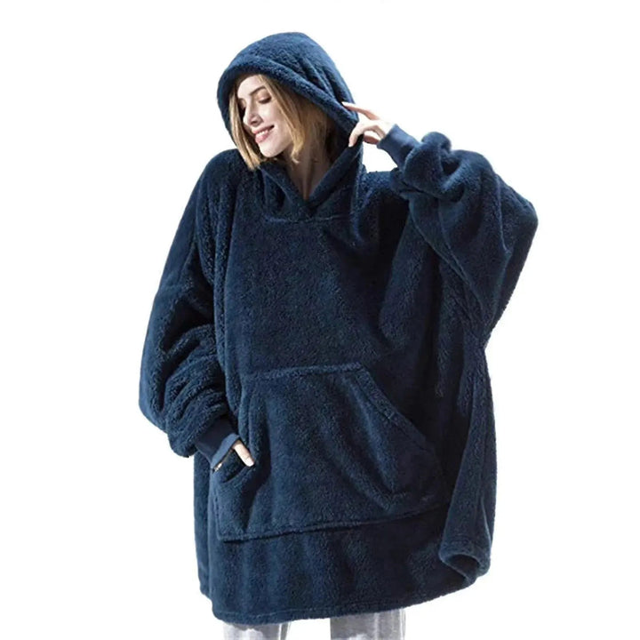 Oversized Double Fleece Hoodie Blanket in One Size | Wearable Blanket Comfort | Loungewear