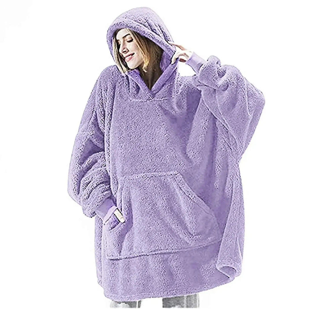Double Fleece Hooded Pullover with Front Pocket for Winter Lounging | Cosy Warmth for Chilly Days | Loungewear