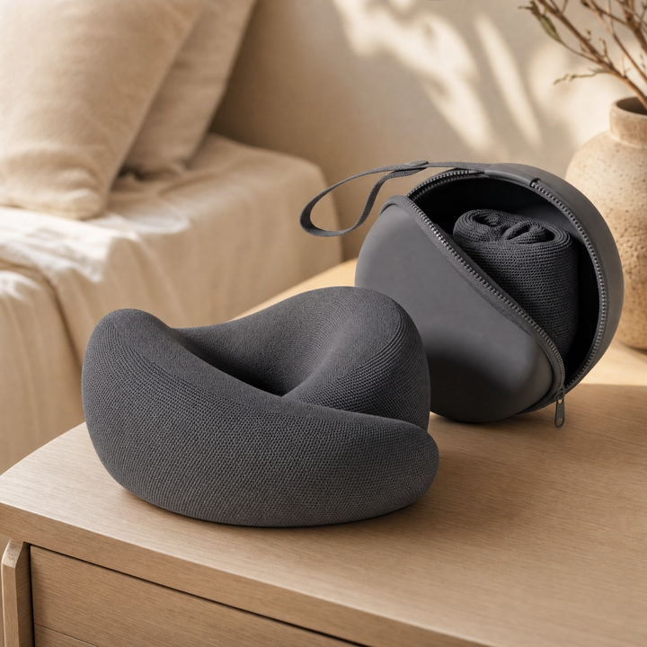 Ultra-Compact Memory Foam Travel Neck Pillow That Rolls to Pocket Size | Rolls Down to Pocket Size | Travel Pillows