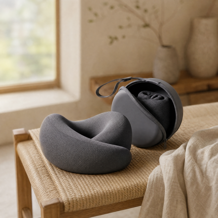 Ultra-Compact Memory Foam Travel Neck Pillow That Rolls to Pocket Size | Rolls Down to Pocket Size | Travel Pillows