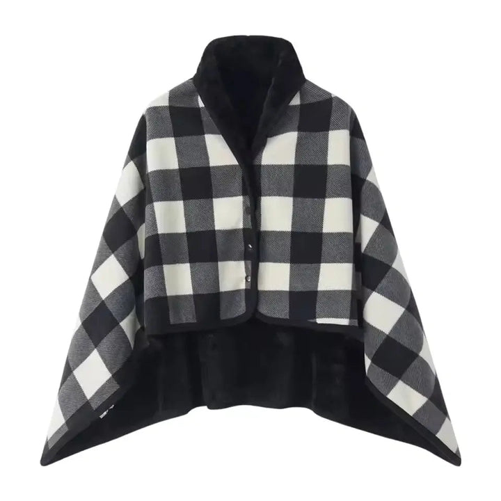 Wearable Flannel Fleece Plaid Blanket with Snap Closure, Poncho or Cape Style | Wear It or Throw It Blanket | Wearable Blankets