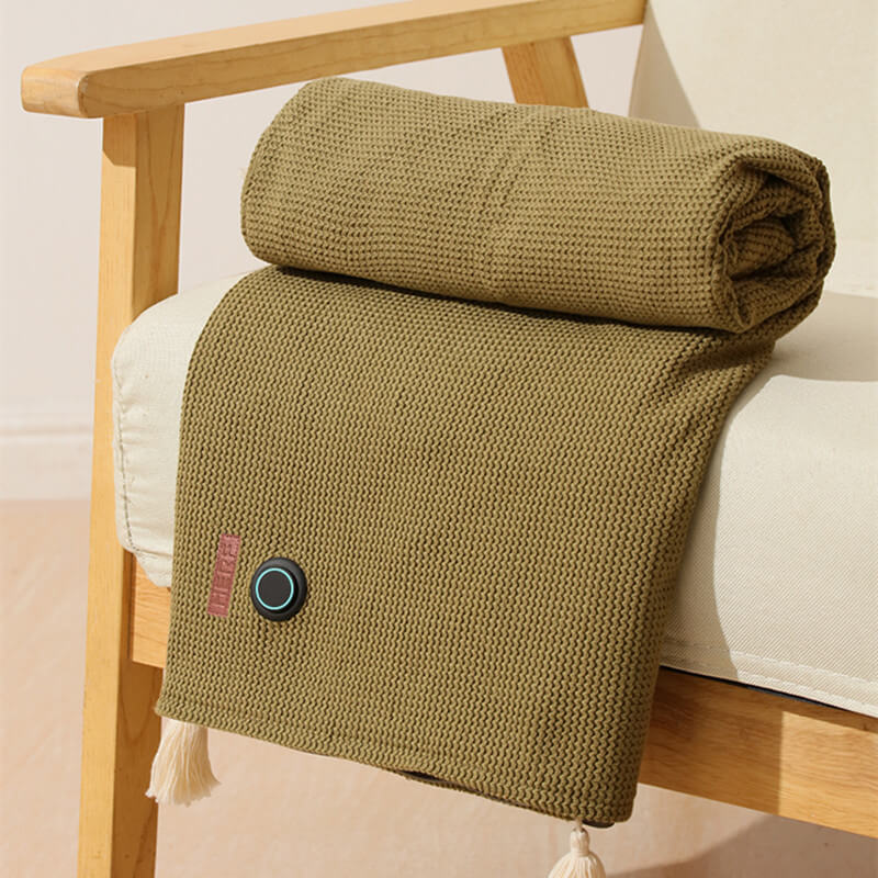 Portable USB Heated Blanket with 3 Heat Settings and Fleece Waffle Weave | USB Warmth Wherever You Go | Heated Blankets