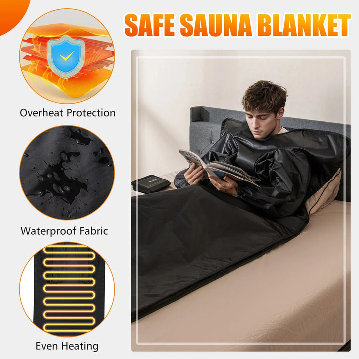 Foldable Infrared Sauna Blanket with Armholes, Timer and Carry Bag | Spa-Style Heat at Home | Sauna Blankets
