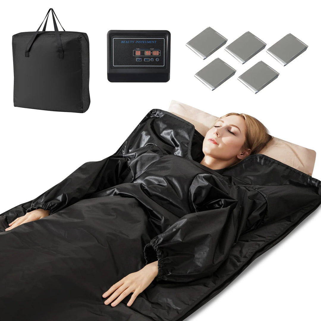 Foldable Infrared Sauna Blanket with Armholes, Timer and Carry Bag | Spa-Style Heat at Home | Sauna Blankets