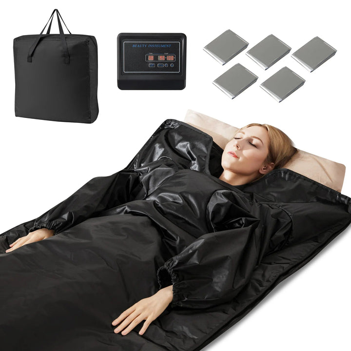 Foldable Infrared Sauna Blanket with Armholes, Timer and Carry Bag | Spa-Style Heat at Home | Sauna Blankets