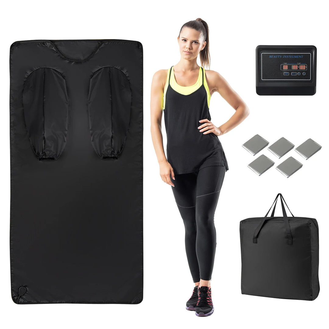 Foldable Infrared Sauna Blanket with Armholes, Timer and Carry Bag | Spa-Style Heat at Home | Sauna Blankets
