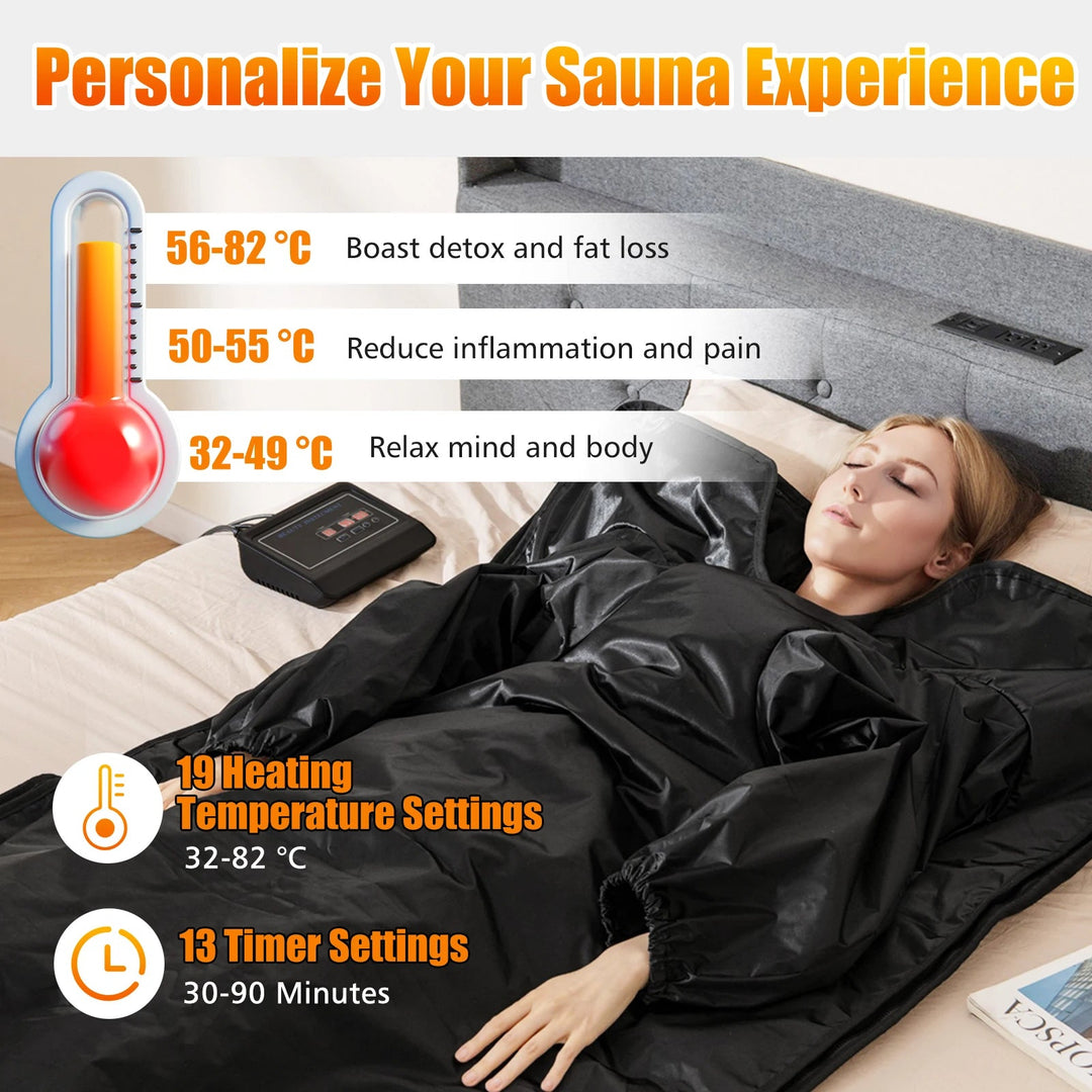Foldable Infrared Sauna Blanket with Armholes, Timer and Carry Bag | Spa-Style Heat at Home | Sauna Blankets