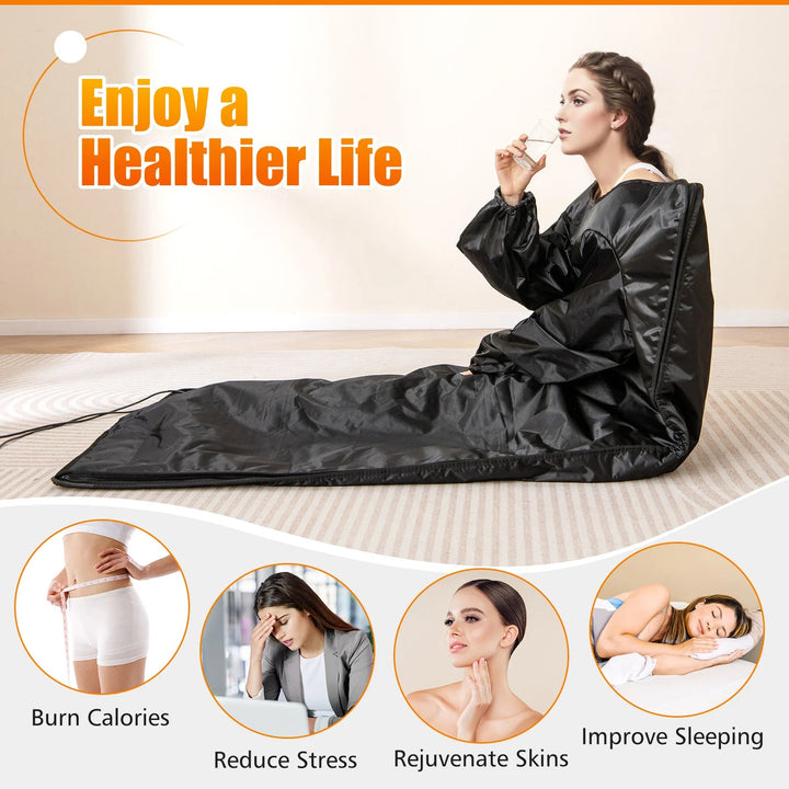 Foldable Infrared Sauna Blanket with Armholes, Timer and Carry Bag | Spa-Style Heat at Home | Sauna Blankets