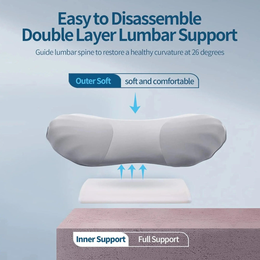 High Rebound Memory Foam Lumbar Pillow for Chair and Sofa | Back Support for Long Sitting | Lumbar Pillows