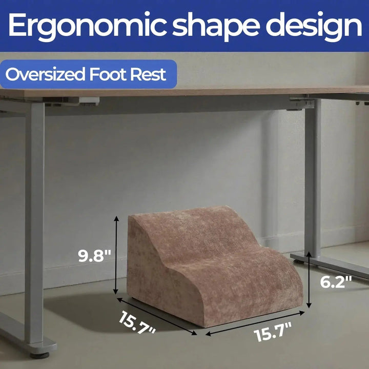 Three-Tier Adjustable Under Desk Footrest with Washable Cover | Raise Your Feet and Relax | Footrests