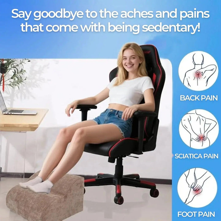 Three-Tier Adjustable Under Desk Footrest with Washable Cover | Raise Your Feet and Relax | Footrests