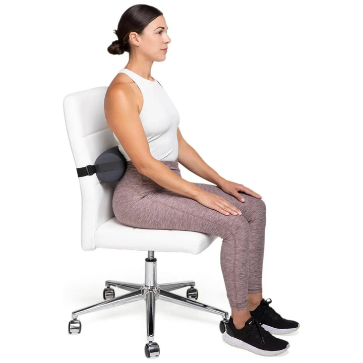 Memory Foam Lumbar Seat Cushion with Adjustable Elastic Strap for Car and Office | Strapped Support for Seated Hours | Seat Cushions