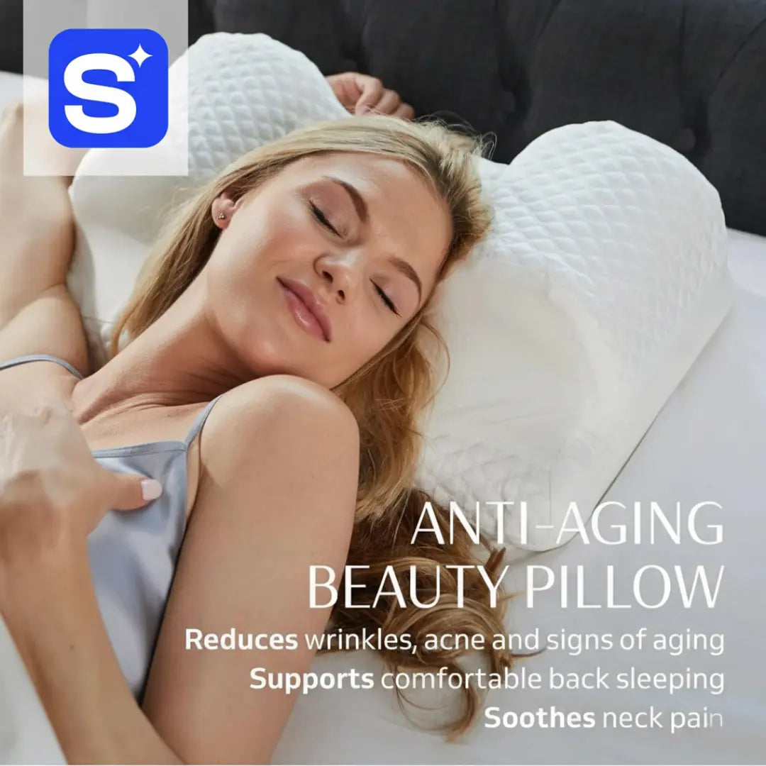 Cooling Ergonomic Memory Foam Contour Pillow for All Sleep Positions | Cool Contoured Support | Bed Pillows