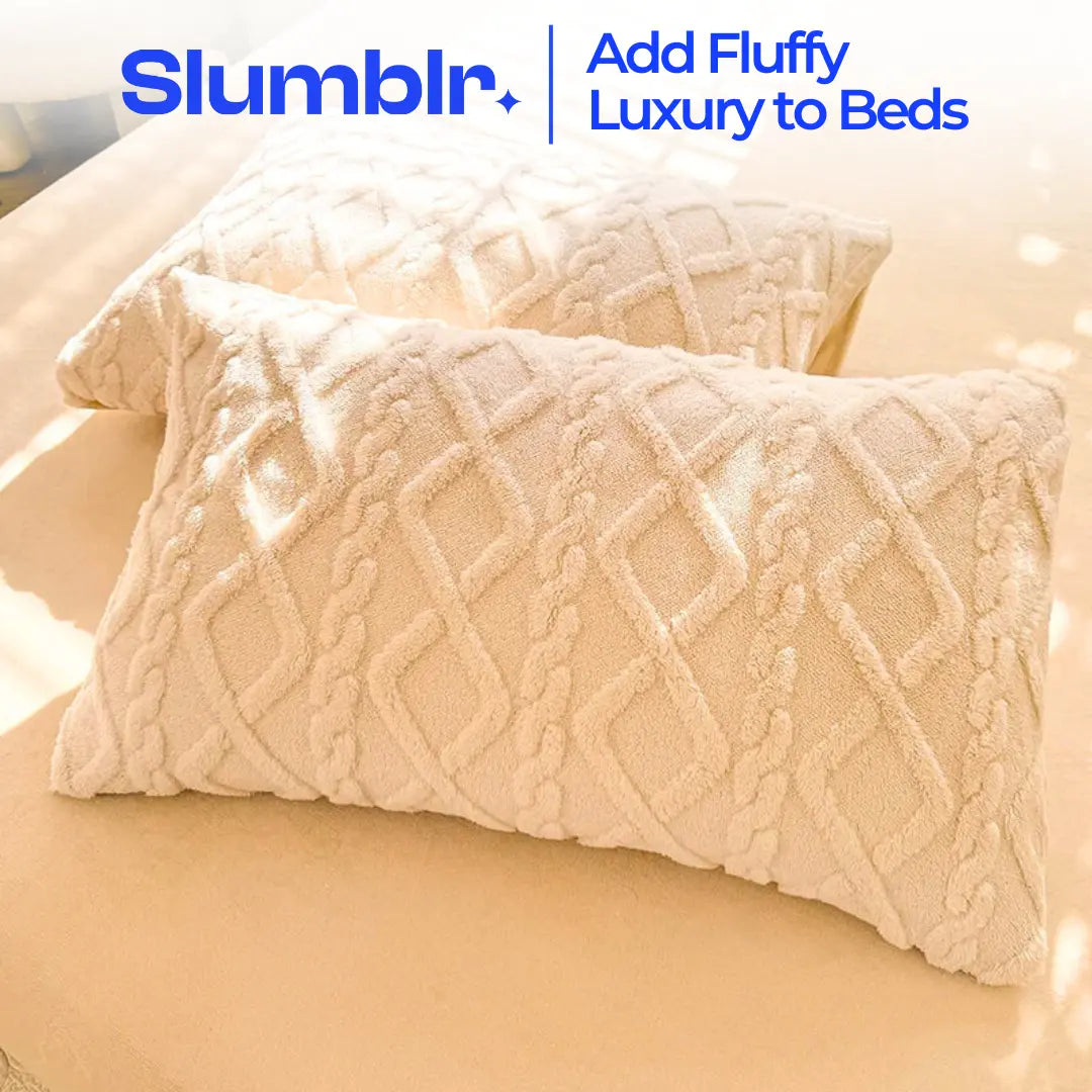 Ultra Soft Textured Pillowcase Set, 48x74cm, Warm Velvet-Like Fabric, 2 Pcs | Warm Textured Pillow Covers | Pillowcases