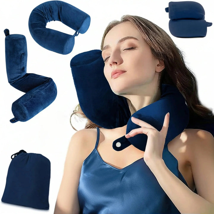Bendable Memory Foam Travel Neck Pillow You Can Shape Four Ways | Shape It Your Way | Travel Pillows