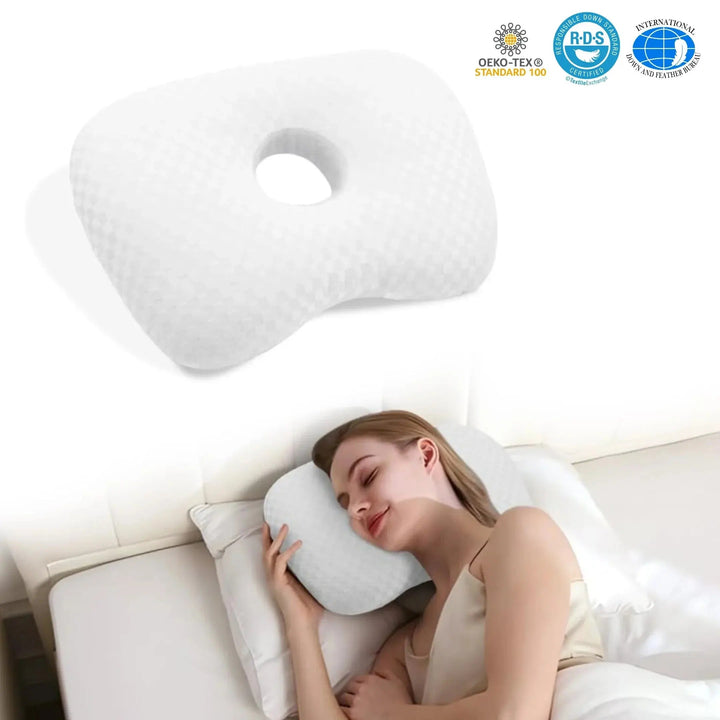 Adjustable Curved Ear Support Pillow for Side Sleepers | Contoured Comfort Every Night | Ear Pillows