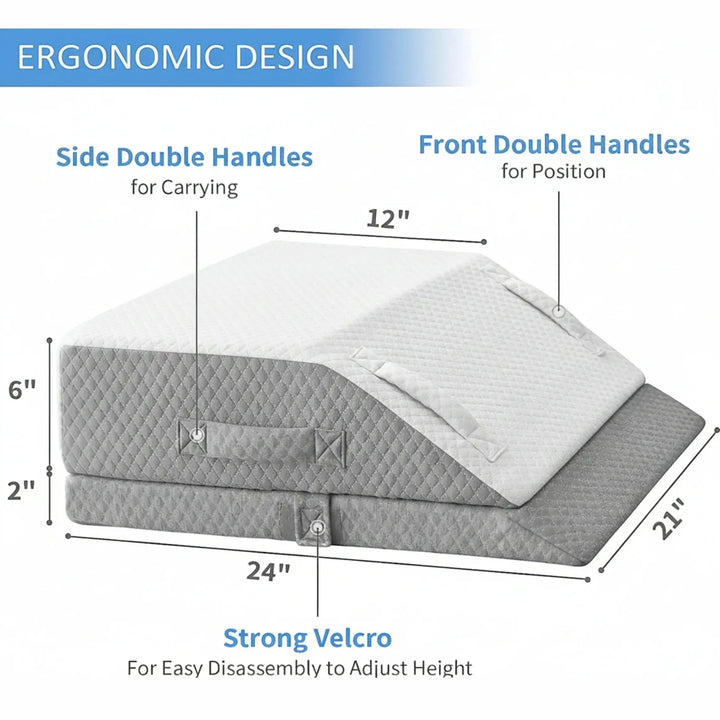 Memory Foam Elevation Wedge Pillow for Sleeping and Reading | Steady Incline for Sleep and Reading | Wedge Pillows