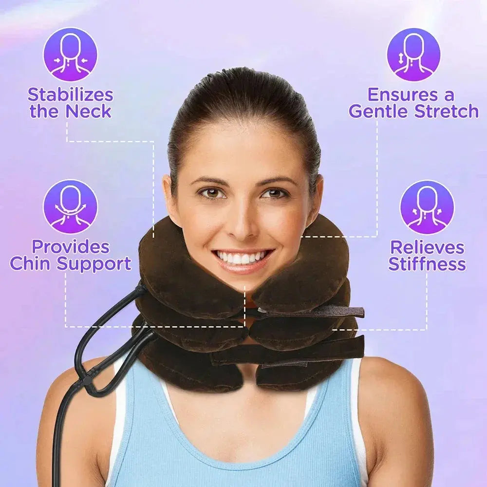 Inflatable Neck and Back Stretcher with Layered Air Chambers | Inflate to Your Comfort Level | Neck Stretchers