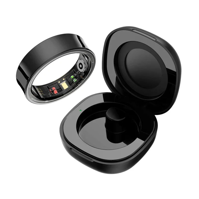 Stainless Steel Smart Ring with Sleep Tracking and Charging Case | Discreet Activity and Sleep Tracking | Smart Rings