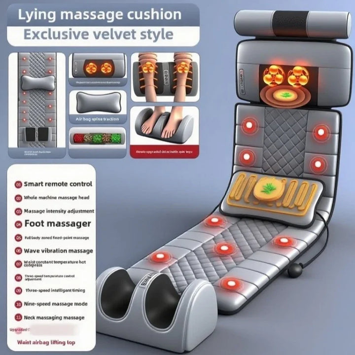 Foldable Full Body Massage Mat with Heat, Neck Pillow and Foot Section | Full Body Massage Mat with Heat | Massage Mats
