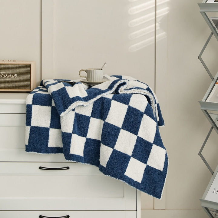Colourful Checkerboard Polyester Throw Blanket in Three Sizes | Colourful Checks for Cosy Rooms | Throw Blankets