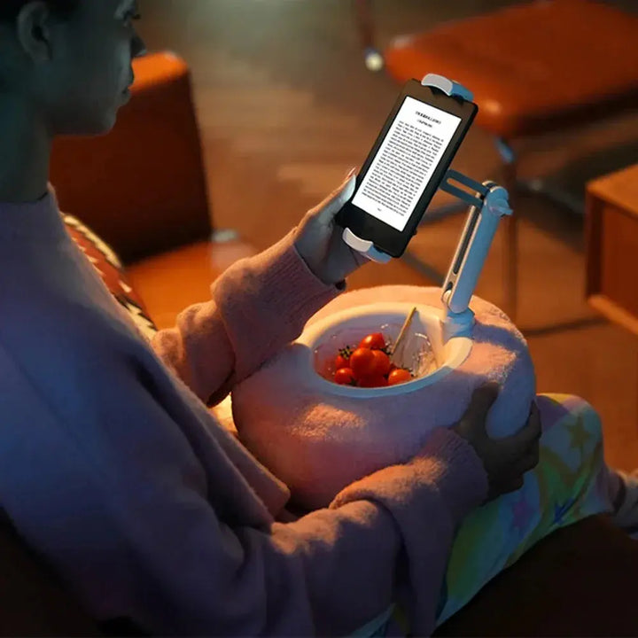 Plush Adjustable Tablet Pillow Stand for Bed and Sofa | Hands-Free Viewing Comfort | Tablet Stands