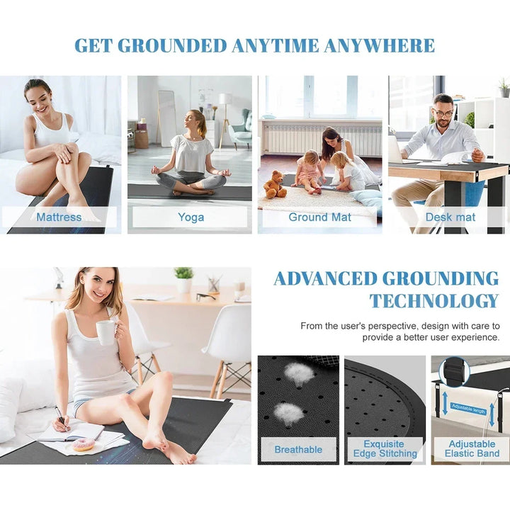 Grounding Mattress Pad with Adjustable Straps for Bed Use | Conductive Mattress Layer | Mattress Pads