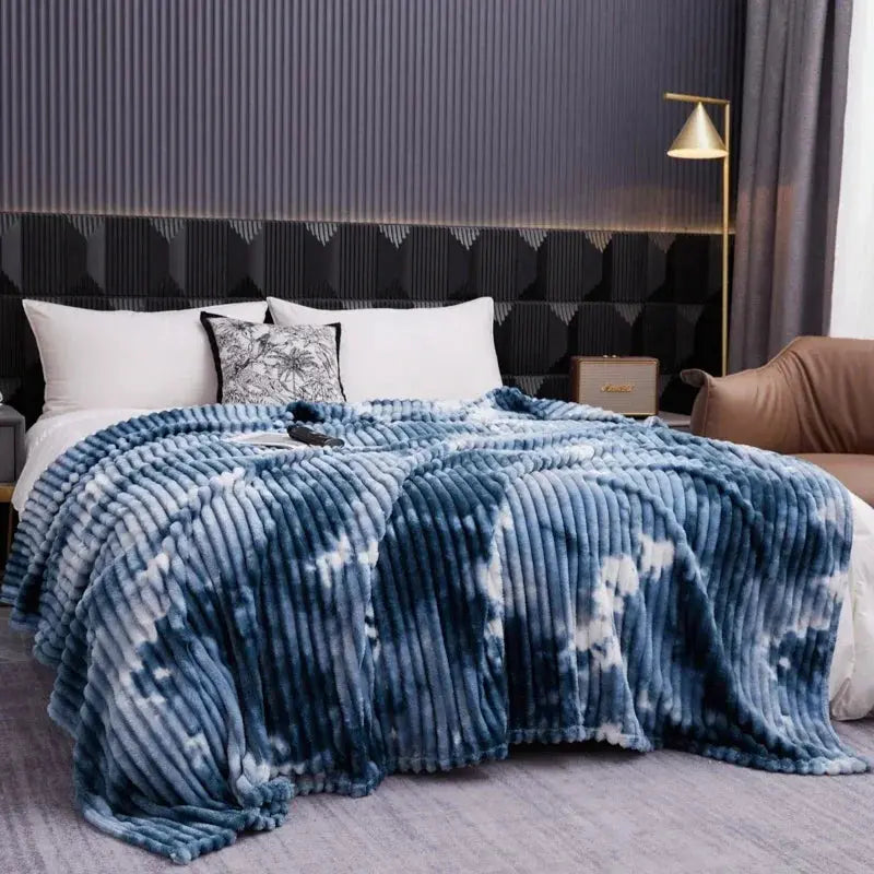 Thick Plush Tie-Dye Flannel Fleece Blanket in Four Sizes | Bold Color, Plush Warmth | Throw Blankets