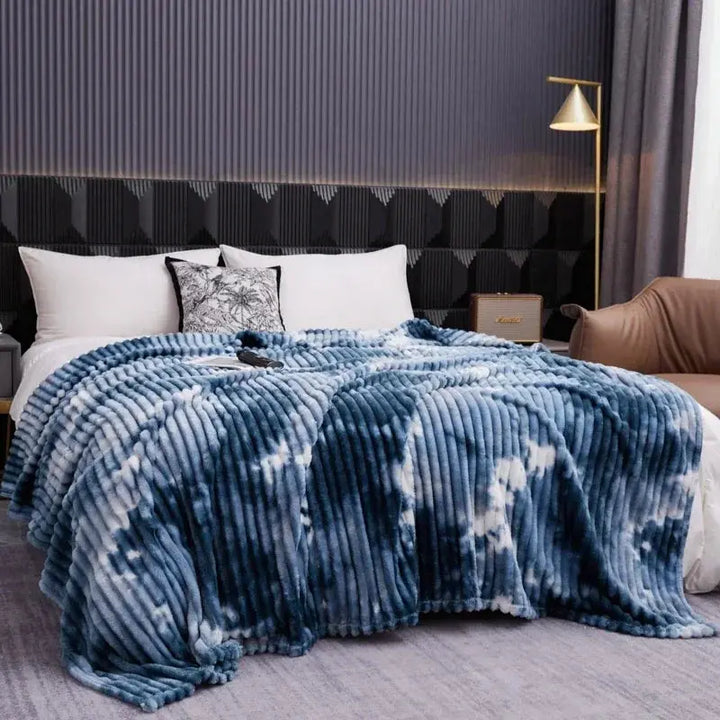Thick Plush Tie-Dye Flannel Fleece Blanket in Four Sizes | Bold Color, Plush Warmth | Throw Blankets