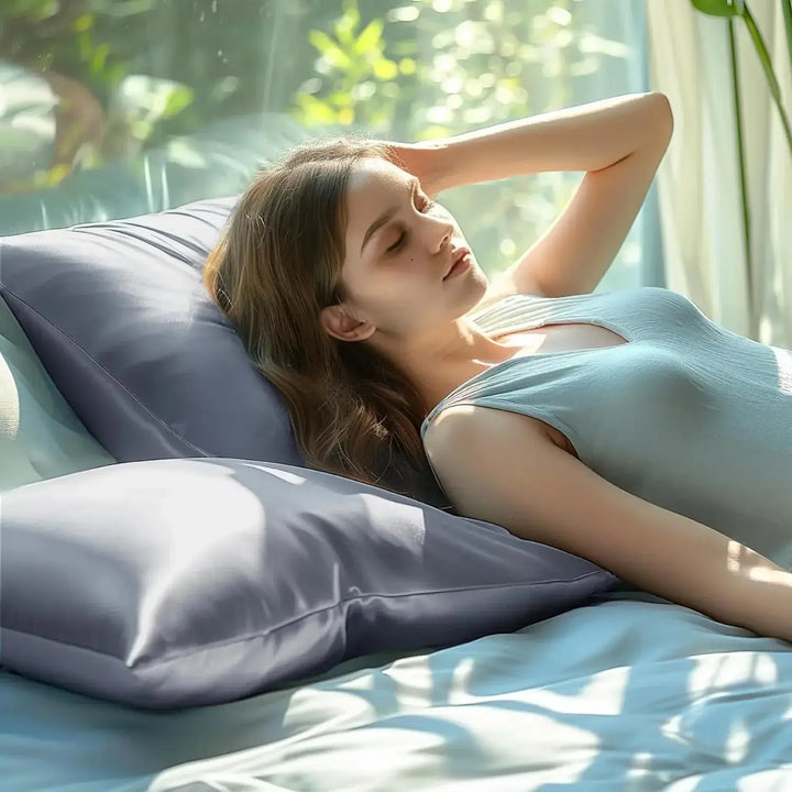 Bamboo Rayon Cooling Pillowcase with Envelope Closure, Queen Size, Twill Weave | Cool, Silky Pillow Cover | Pillowcases