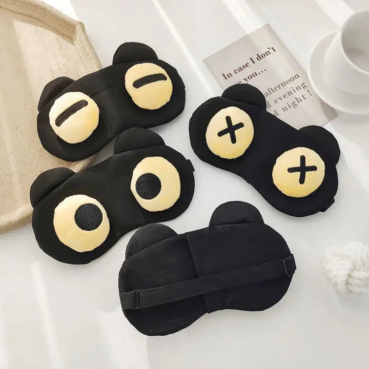 Adjustable Cartoon Sleep Mask with Raised Eyes and Ears | Playful Mask for Restful Nights | Sleep Masks