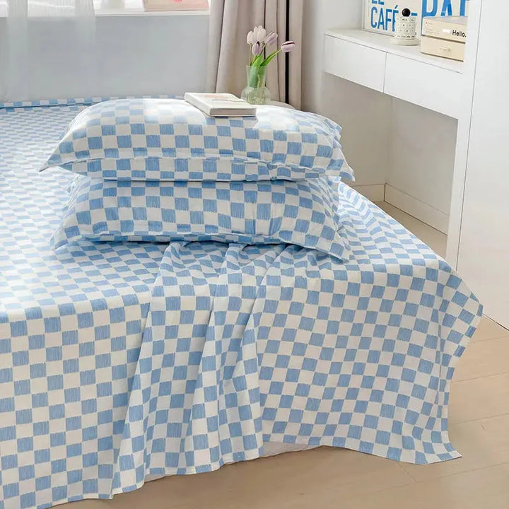 Washed Cotton Style Flat Bedsheet Set, 3 Pieces for Queen, King and Full | Washed Look Flat Sheet Set | Bed Sheet Sets