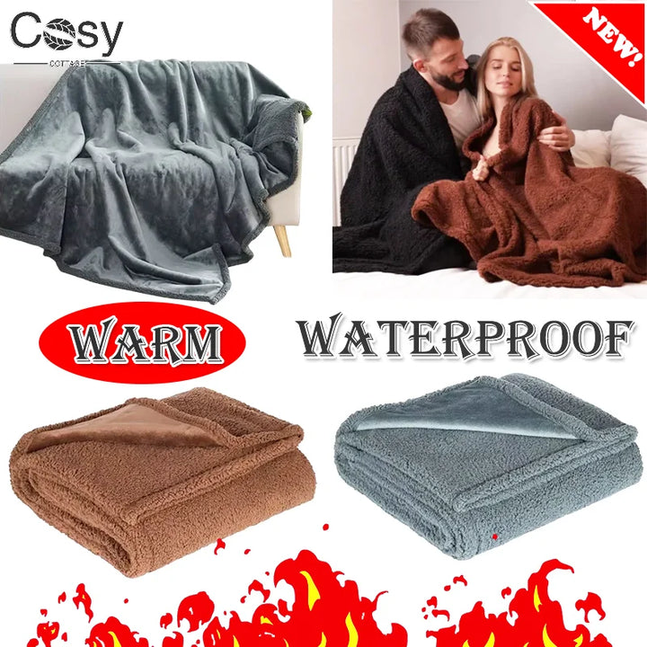 Waterproof Coral Fleece Nylon Blanket for Picnic, Travel and Home | Waterproof Fleece for Picnic and Travel | Throw Blankets