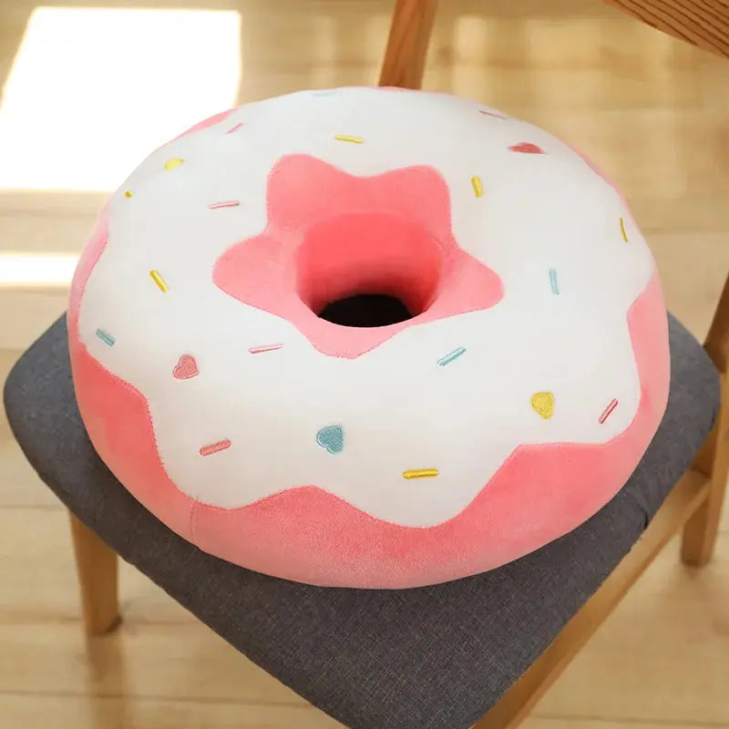 Donut Plush Cushion with Soft PP Cotton Filling for Kids Room | Fun Donut Pillow for Playrooms | Plush Pillows