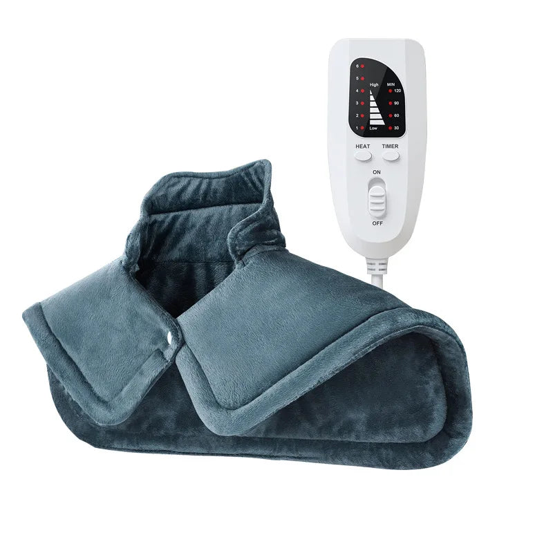 Heated Comfort Wrap for Neck and Shoulders in Blue or Grey | Heated Wrap for Neck and Shoulders | Heated Blankets