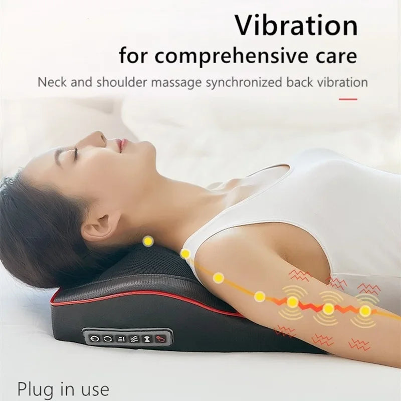 Shiatsu Neck and Back Massage Pillow with Heat and 16 Nodes | Kneading Massage Wherever You Rest | Massage Pillows