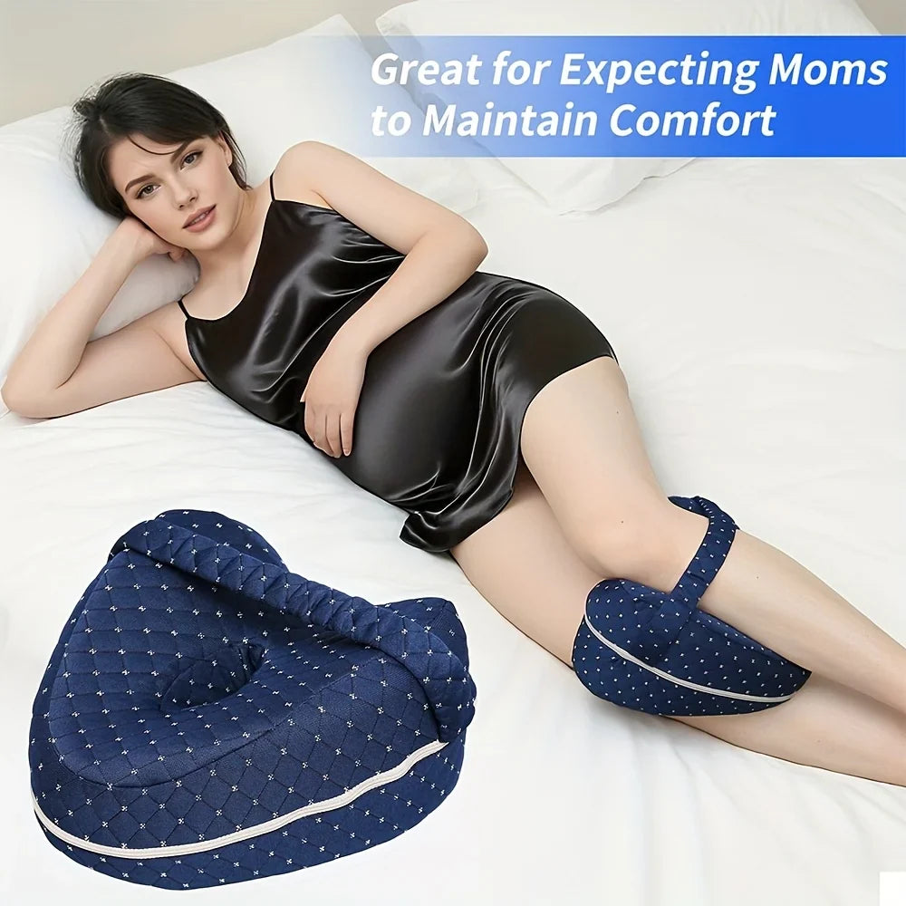 Memory Foam Knee Pillow for Side Sleepers with Elastic Strap | Comfort Between Your Knees at Night | Knee Pillows
