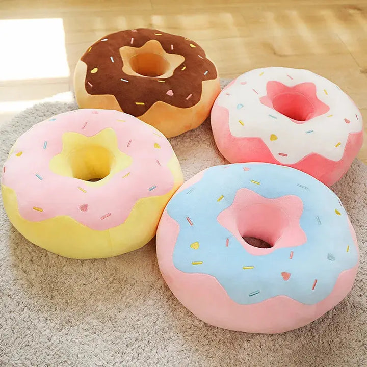 Donut Plush Cushion with Soft PP Cotton Filling for Kids Room | Fun Donut Pillow for Playrooms | Plush Pillows
