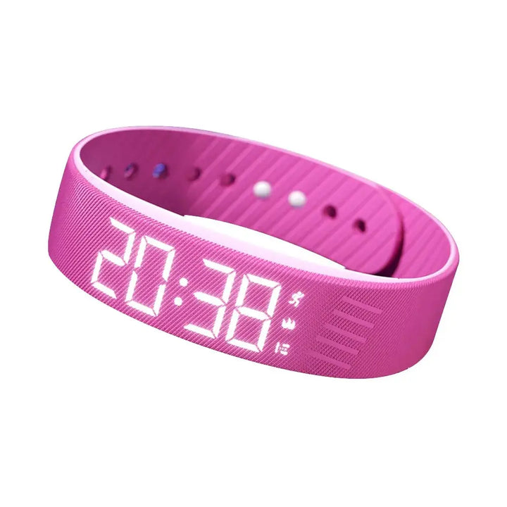 LED Digital Vibrating Alarm Watch with Silicone Strap and Pedometer | Silent Vibrating Wake-Up Alerts | Alarm Watches